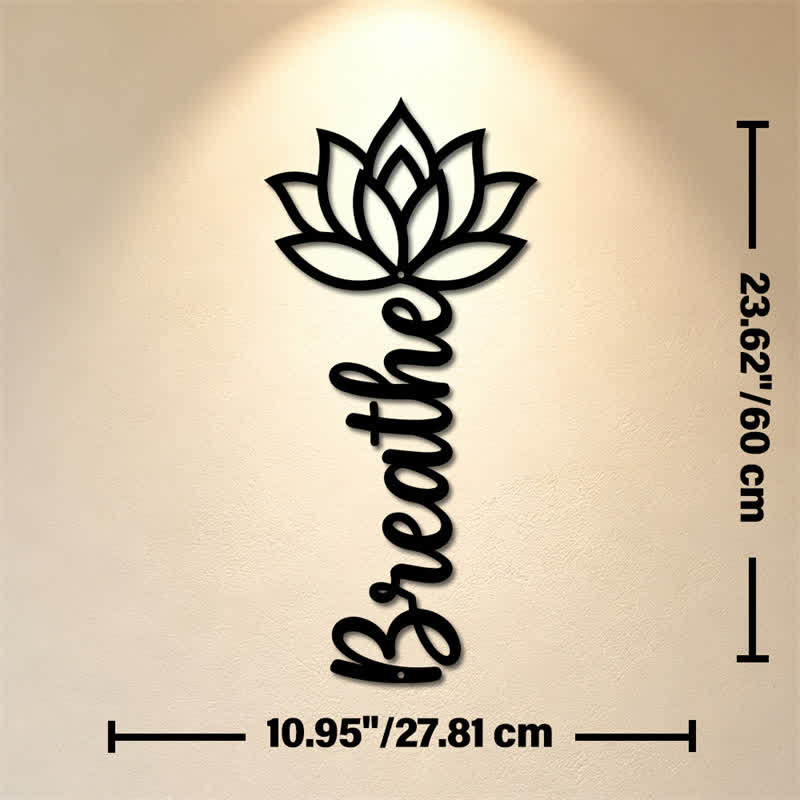 Buddha Stones Lotus Breathe - Nuovi Inizi - Decorazione murale verticale in ferro con simboli significativi - Circa 27,81 cm x 60 cm x 0,12 cm / 10,95 pollici x 23,62 pollici x 0,05 pollici - image 10