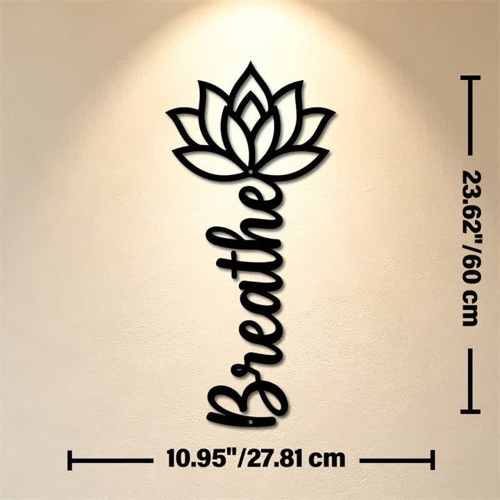 Buddha Stones Lotus Breathe - Nuovi Inizi - Decorazione murale verticale in ferro con simboli significativi - Circa 27,81 cm x 60 cm x 0,12 cm / 10,95 pollici x 23,62 pollici x 0,05 pollici - image 10