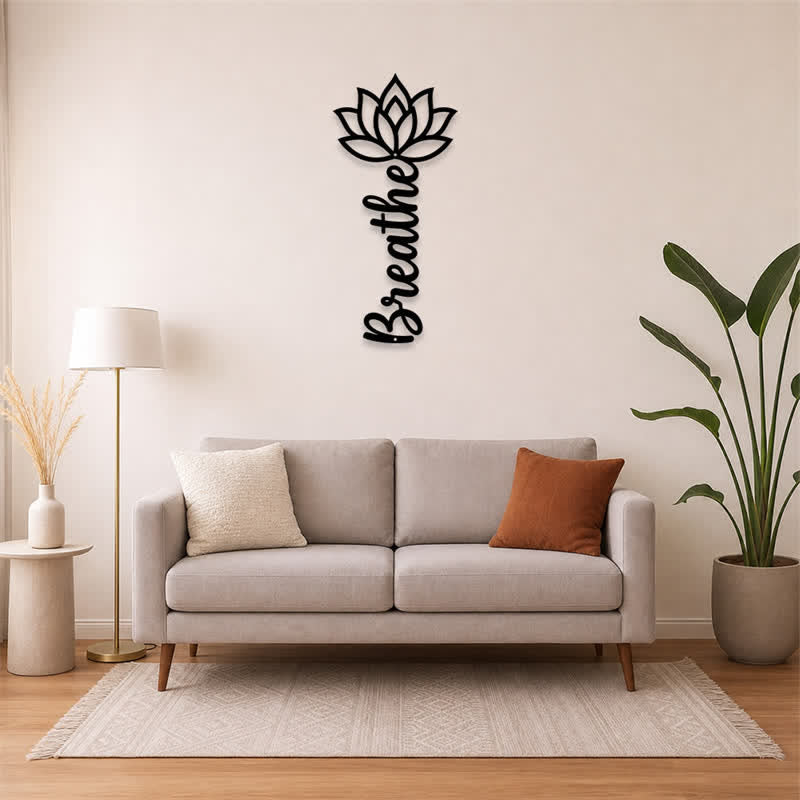 Buddha Stones Lotus Breathe - Nuovi Inizi - Decorazione murale verticale in ferro con simboli significativi - image 11