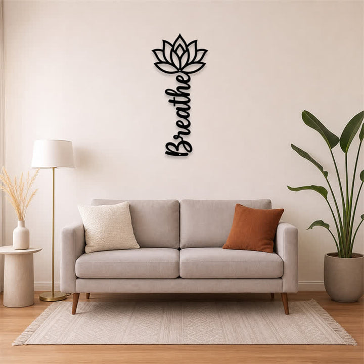 Buddha Stones Lotus Breathe - Nuovi Inizi - Decorazione murale verticale in ferro con simboli significativi - image 11