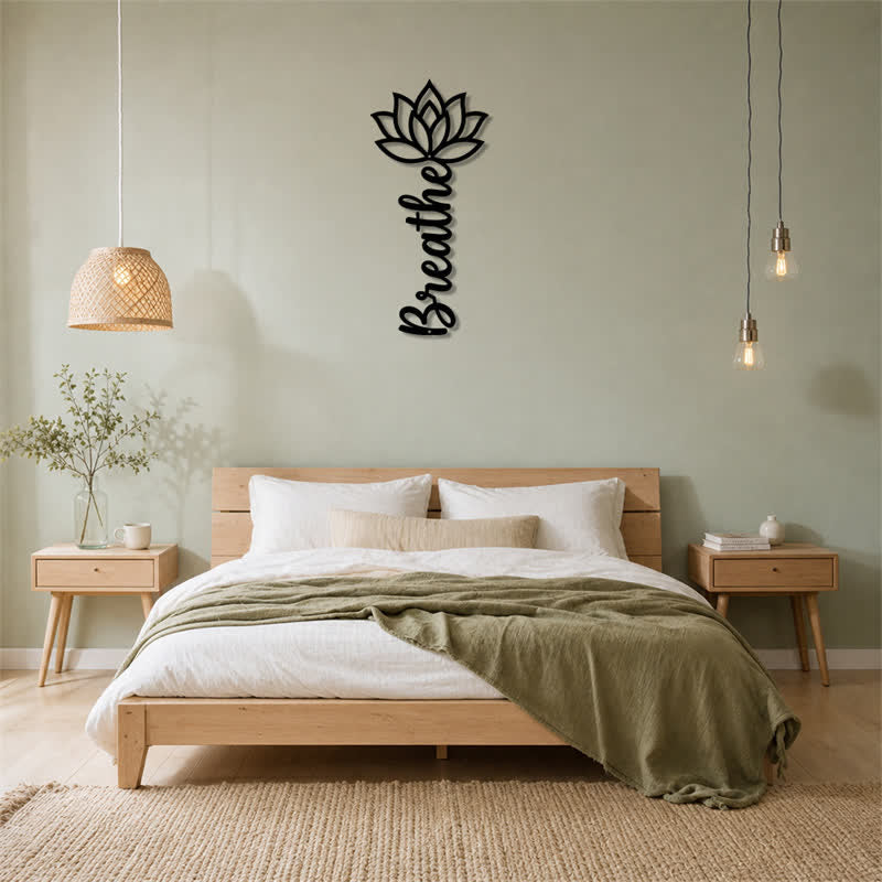 Buddha Stones Lotus Breathe - Nuovi Inizi - Decorazione murale verticale in ferro con simboli significativi - image 12
