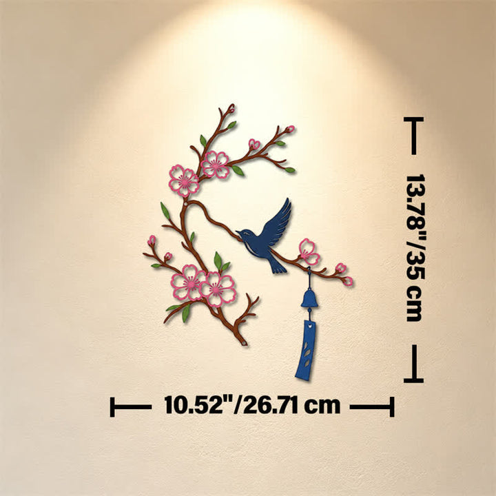 Buddha Stones Decorazione murale in ferro con uccelli e rami fioriti, simboli significativi. - Colorato - Circa 26,71 cm x 35 cm x 0,1 cm / 10,52 pollici x 13,78 pollici x 0,04 pollici - image 20