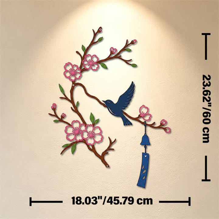 Buddha Stones Decorazione murale in ferro con uccelli e rami fioriti, simboli significativi. - Colorato - Circa 45,79 cm x 60 cm x 0,12 cm / 18,03 pollici x 23,62 pollici x 0,05 pollici - image 25