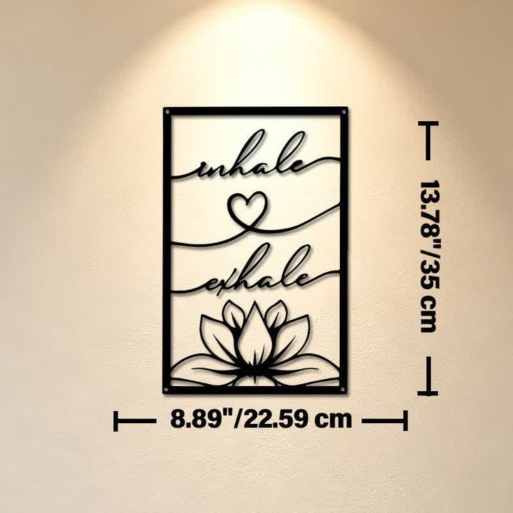Buddha Stones Inspira Espira Loto Zen Ferro Metallo Simboli Significativi Quadro da Parete - Circa 22,59 cm x 35 cm x 0,1 cm / 8,89 pollici x 13,78 pollici x 0,04 pollici - image 6