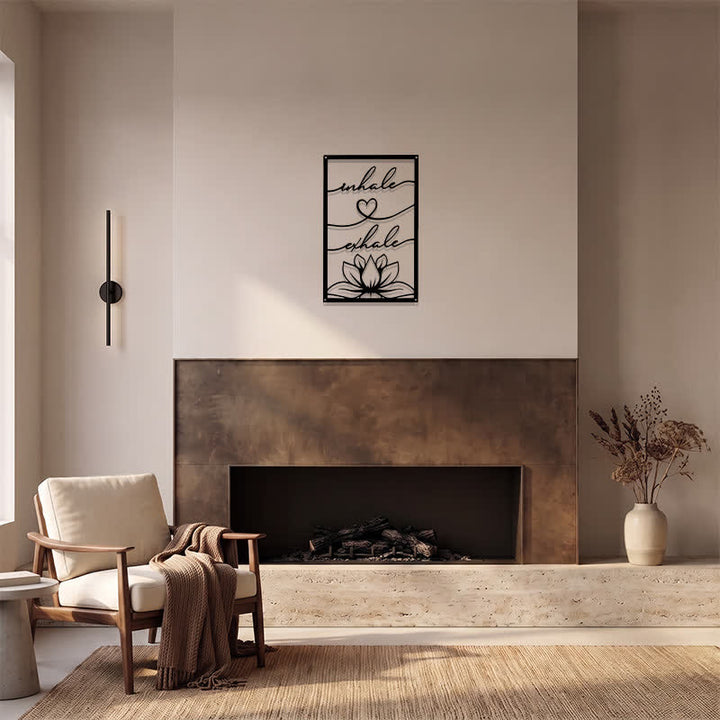 Buddha Stones Inspira Espira Loto Zen Ferro Metallo Simboli Significativi Quadro da Parete - image 11