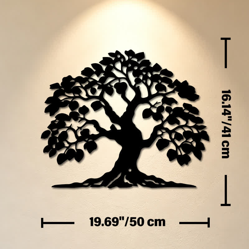 Buddha Stones Albero della Vita in Metallo, Silhouette dell'Unità, Ferro, Simboli Significativi, Decorazioni da Parete - Circa 50 cm x 41,0 cm x 0,12 cm / 19,69 pollici x 16,14 pollici x 0,05 pollici - image 10
