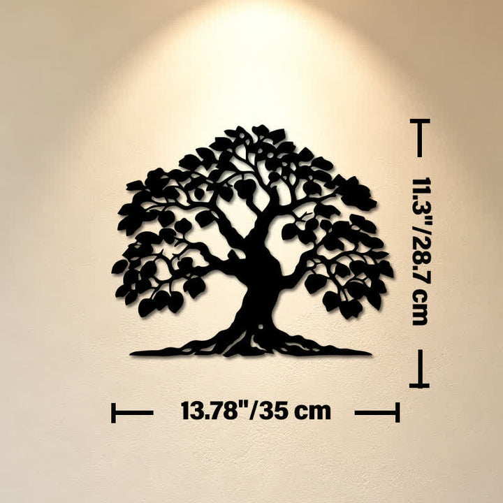 Buddha Stones Albero della Vita in Metallo, Silhouette dell'Unità, Ferro, Simboli Significativi, Decorazioni da Parete - Circa 35 cm x 28,7 cm x 0,1 cm / 13,78 pollici x 11,30 pollici x 0,04 pollici - image 6