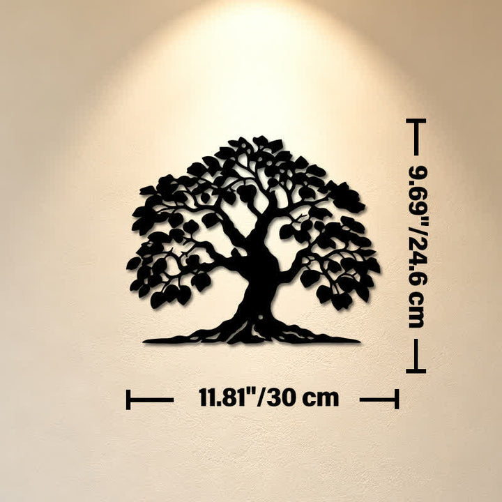 Buddha Stones Albero della Vita in Metallo, Silhouette dell'Unità, Ferro, Simboli Significativi, Decorazioni da Parete - Circa 30 cm x 24,6 cm x 0,1 cm / 11,81 pollici x 9,69 pollici x 0,04 pollici - image 4
