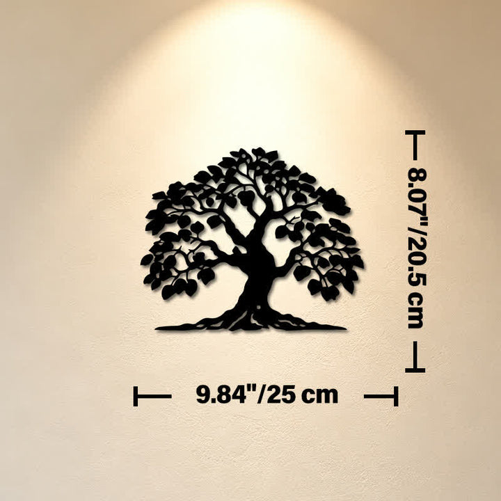 Buddha Stones Albero della Vita in Metallo, Silhouette dell'Unità, Ferro, Simboli Significativi, Decorazioni da Parete - Circa 25 cm x 20,5 cm x 0,1 cm / 9,84 pollici x 8,07 pollici x 0,04 pollici - image 2