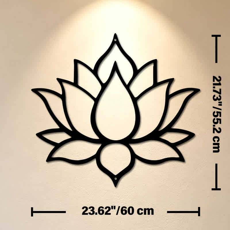 Buddha Stones Quadro da parete in metallo con simboli significativi di loto, purezza zen e ferro, colore nero opaco. - Circa 60 cm x 55,2 cm x 0,12 cm / 23,62 pollici x 21,73 pollici x 0,05 pollici - image 12