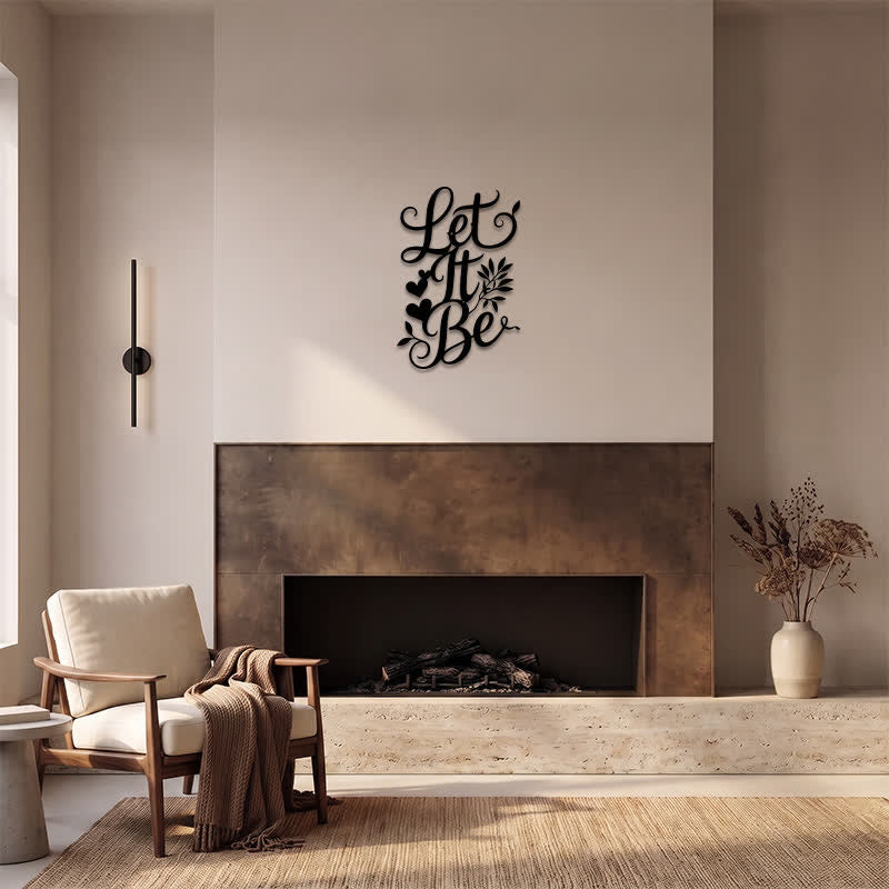 Buddha Stones Insegna in metallo con scritta "Let It Be", simboli significativi, decorazione da parete. - image 11