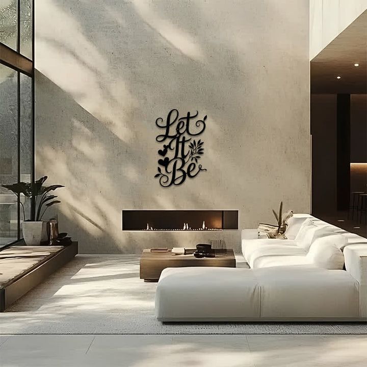 Buddha Stones Insegna in metallo con scritta "Let It Be", simboli significativi, decorazione da parete. - image 13