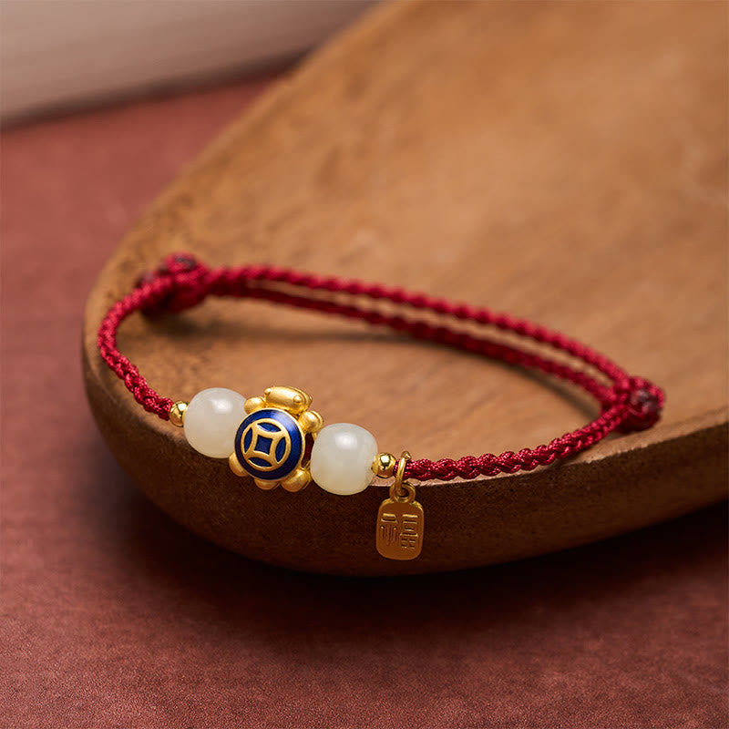 Buddha Stones Braccialetto di forza intrecciato a mano con cordino rosso tartaruga - image 17