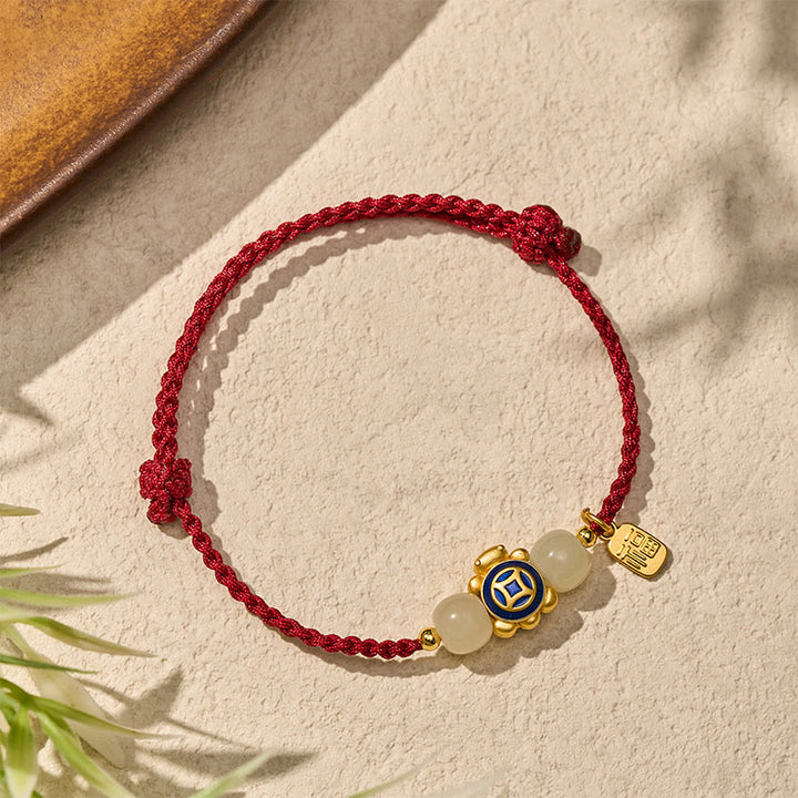 Buddha Stones Braccialetto di forza intrecciato a mano con cordino rosso tartaruga - image 18