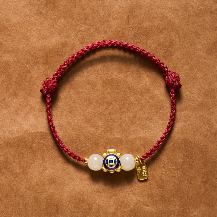 Buddha Stones Braccialetto di forza intrecciato a mano con cordino rosso tartaruga - Blu - image 16