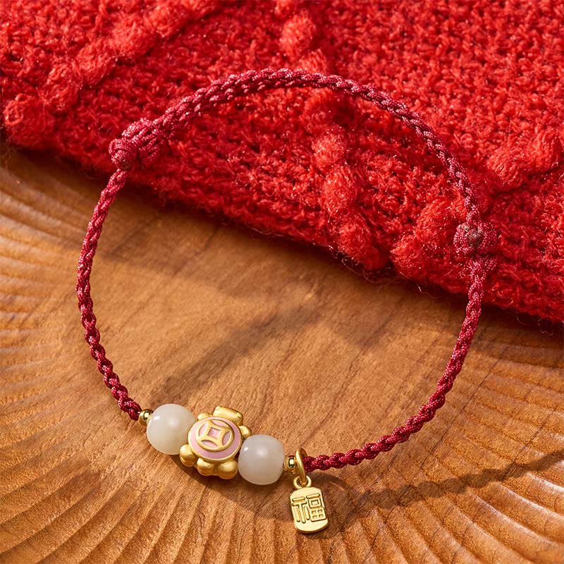 Buddha Stones Braccialetto di forza intrecciato a mano con cordino rosso tartaruga - image 14