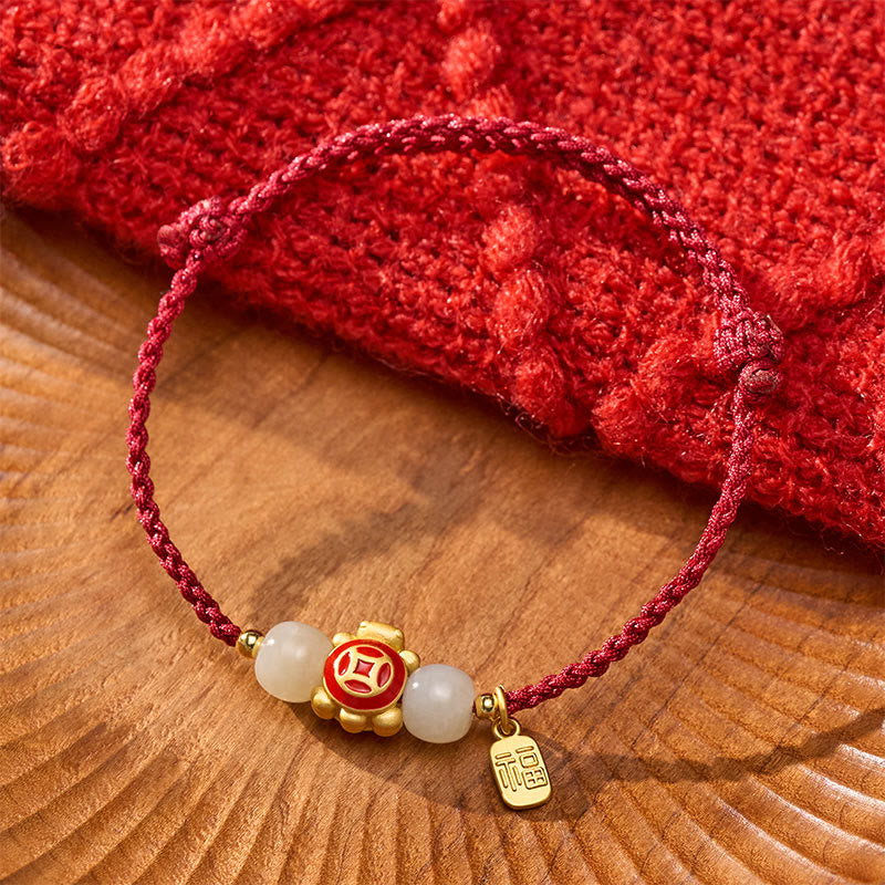 Buddha Stones Braccialetto di forza intrecciato a mano con cordino rosso tartaruga - image 4