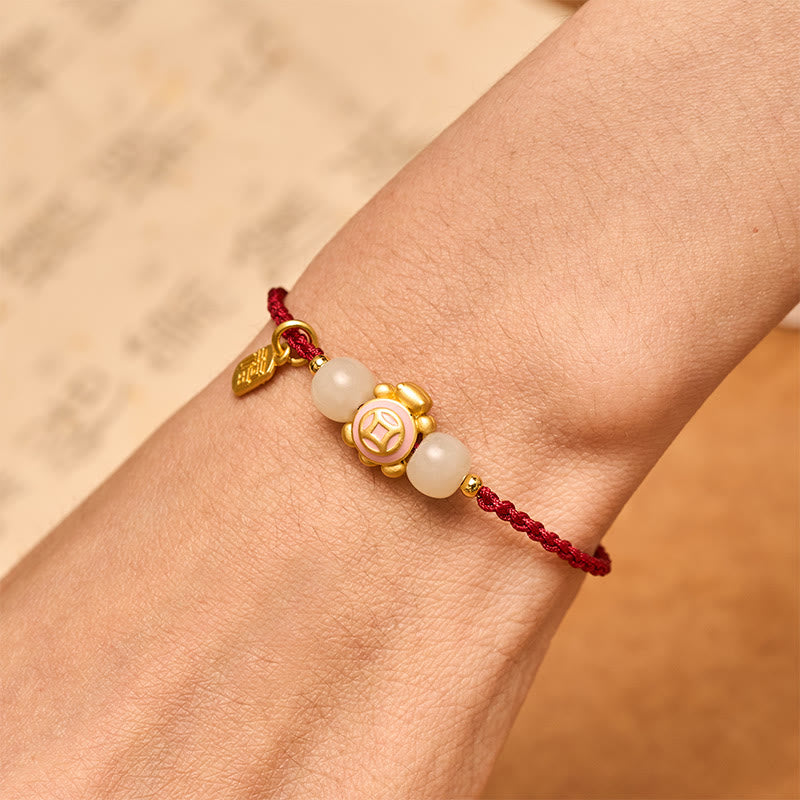 Buddha Stones Braccialetto di forza intrecciato a mano con cordino rosso tartaruga - image 15