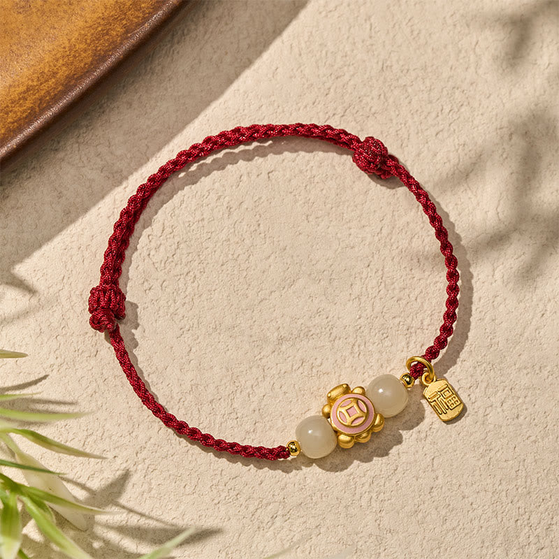 Buddha Stones Braccialetto di forza intrecciato a mano con cordino rosso tartaruga - image 12