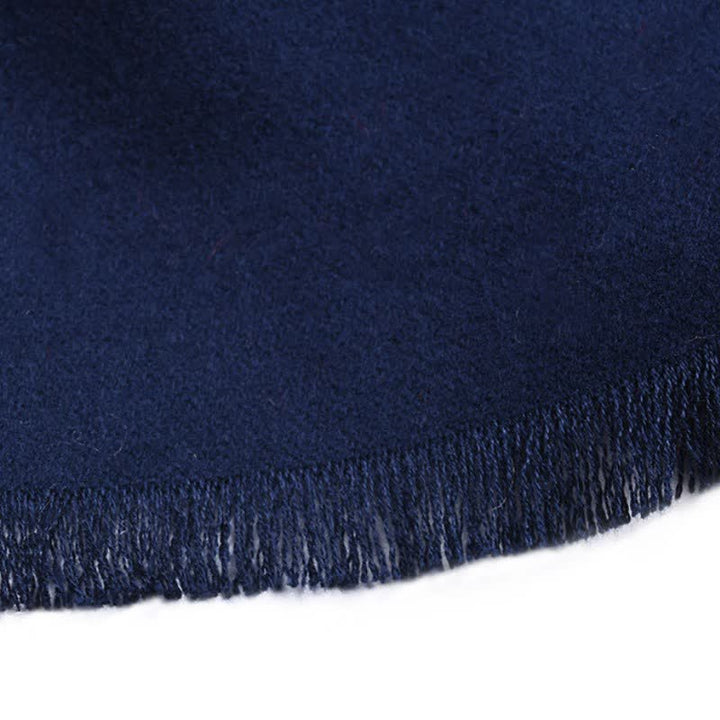 Sciarpa lunga da uomo con nappe, tinta unita, con motivo Buddha Stones, ideale per autunno/inverno. - image 3