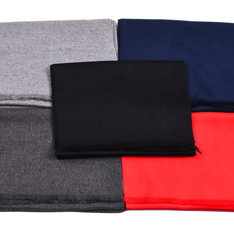 Sciarpa lunga da uomo con nappe, tinta unita, con motivo Buddha Stones, ideale per autunno/inverno. - image 8
