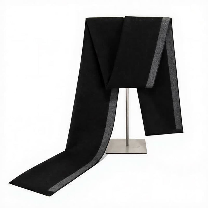 Sciarpa da uomo avvolgente con nappe e motivo a righe urbane, ideale per l'autunno e l'inverno, con motivo Buddha Stones. - Nero - image 23