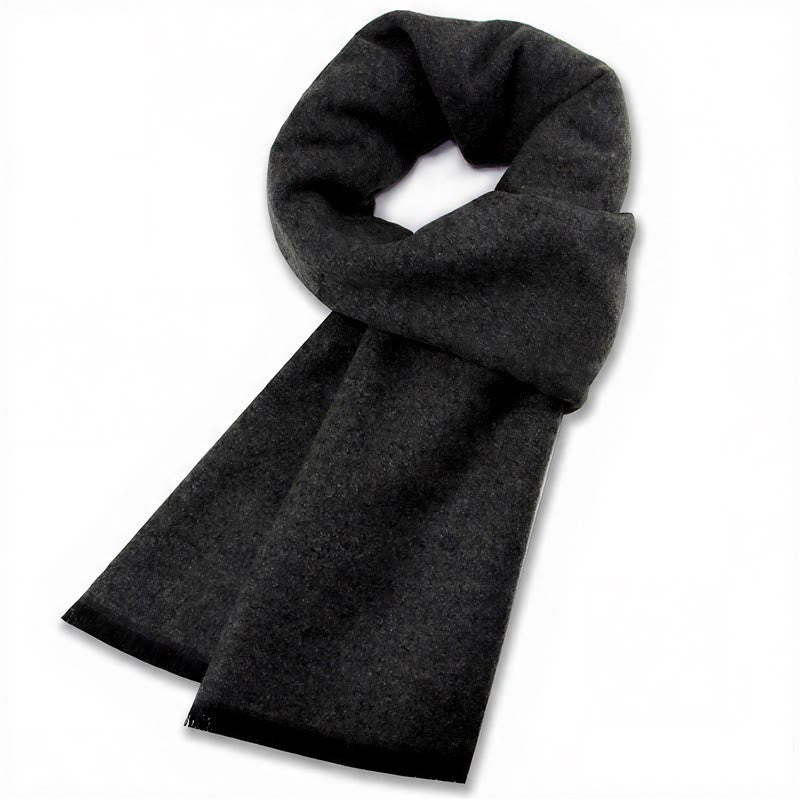 Sciarpa da uomo classica autunno/inverno Buddha Stones a quadri grigi con frange, comoda e accogliente. - Grigio scuro - image 17
