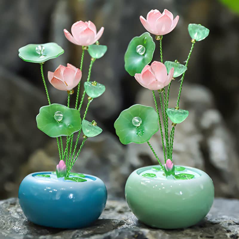 Buddha Stones Vaso profumato a forma di goccia di loto in resina, per una vita consapevole. - image 10