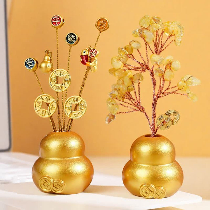 Buddha Stones Ciotola del tesoro a forma di lingotto d'oro, simbolo di buona fortuna e ricchezza da tavolo. - image 0