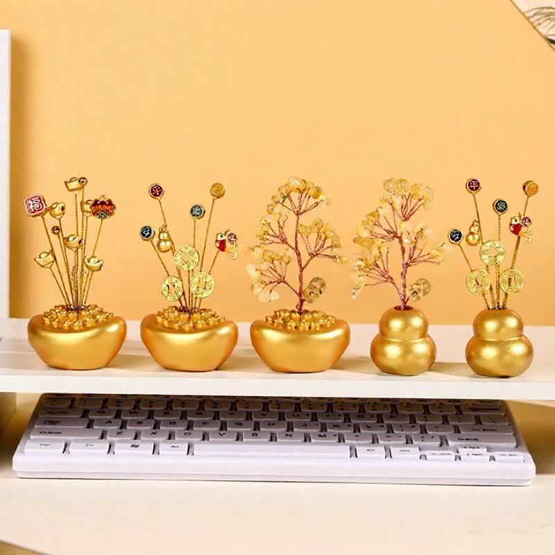 Buddha Stones Ciotola del tesoro a forma di lingotto d'oro, simbolo di buona fortuna e ricchezza da tavolo. - image 15
