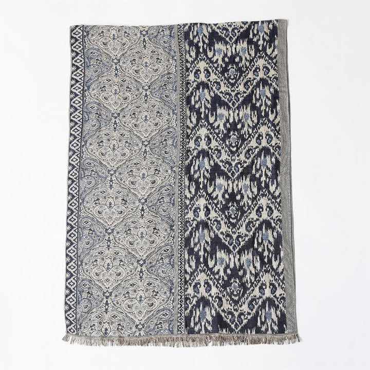 Sciarpa da uomo reversibile autunno/inverno con motivo paisley geometrico e nappe, ispirata Buddha Stones. - image 11