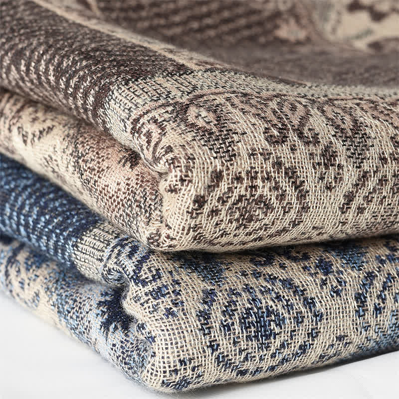 Sciarpa da uomo reversibile autunno/inverno con motivo paisley geometrico e nappe, ispirata Buddha Stones. - image 13