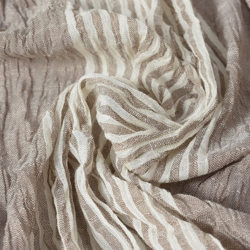 Sciarpa da uomo da viaggio con motivo a righe e blocchi di colore, con nappe, ispirata a Buddha Stones per primavera e autunno. - image 9