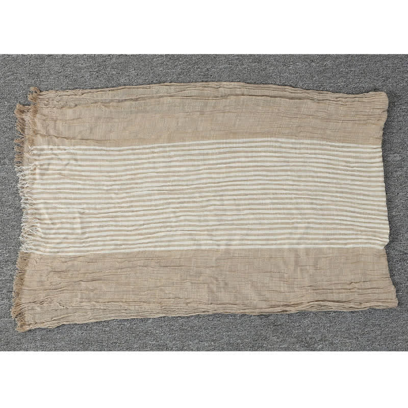 Sciarpa da uomo da viaggio con motivo a righe e blocchi di colore, con nappe, ispirata a Buddha Stones per primavera e autunno. - image 19