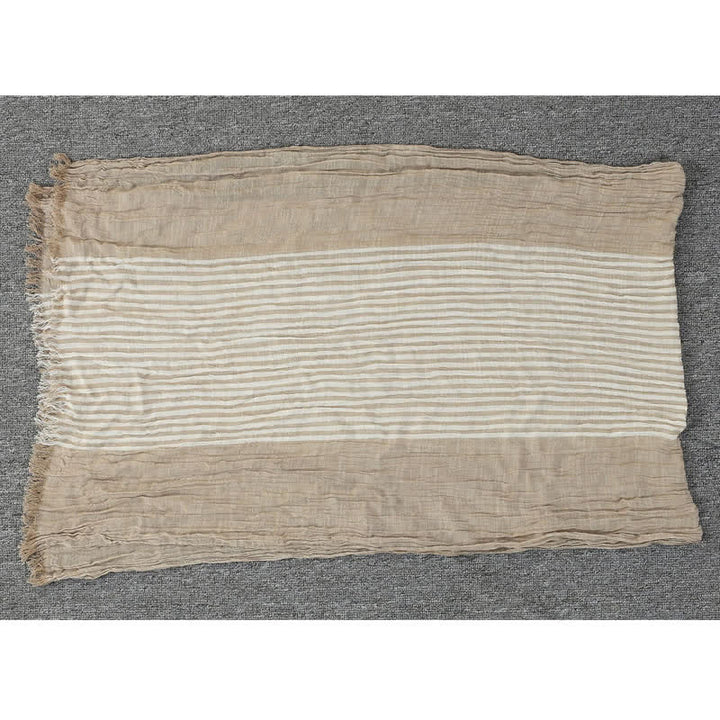 Sciarpa da uomo da viaggio con motivo a righe e blocchi di colore, con nappe, ispirata a Buddha Stones per primavera e autunno. - image 19