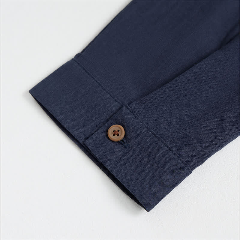 Buddha Stones Camicia da uomo a maniche lunghe in cotone, stile Tang, casual, primavera/estate, con motivo geometrico. - image 5