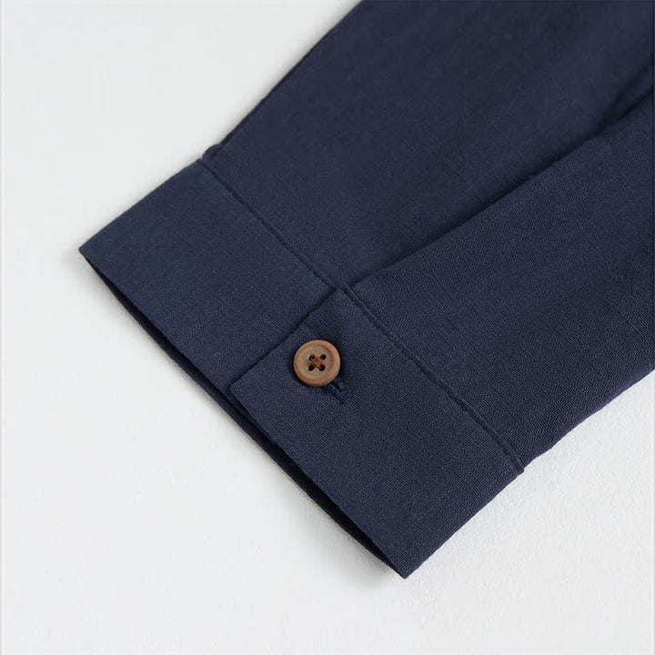 Buddha Stones Camicia da uomo a maniche lunghe in cotone, stile Tang, casual, primavera/estate, con motivo geometrico. - image 5