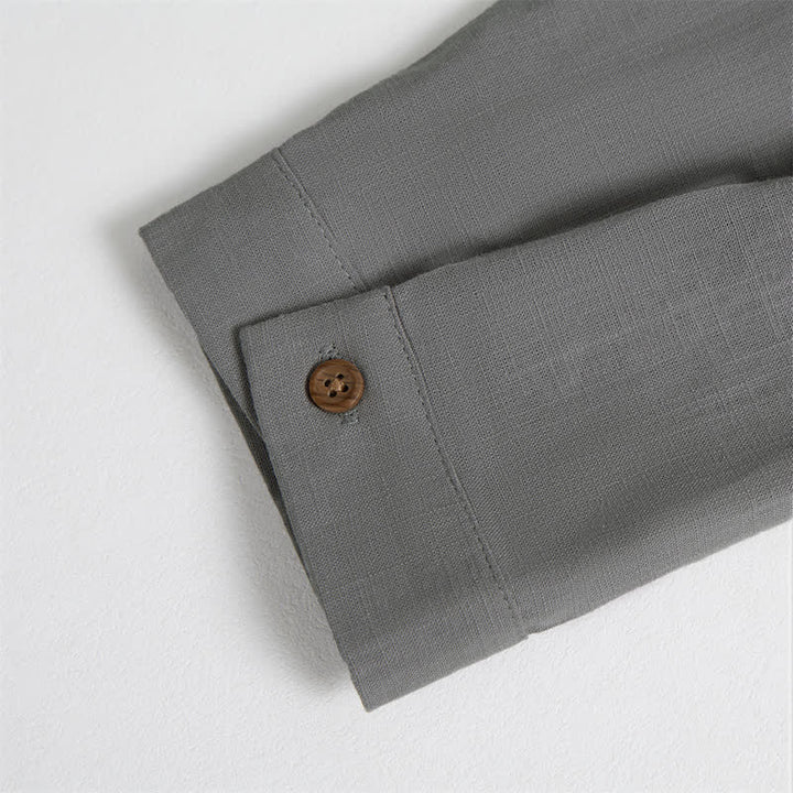Buddha Stones Camicia da uomo a maniche lunghe in cotone, stile Tang, casual, primavera/estate, con motivo geometrico. - image 12