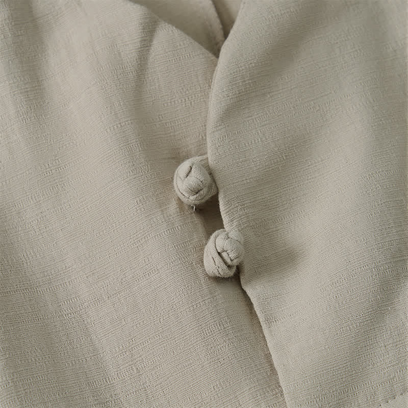 Camicia da donna a maniche lunghe in cotone tinta unita, stile Tang, con colletto alla coreana e stampa Buddha Stones, ideale per primavera e autunno. - image 13