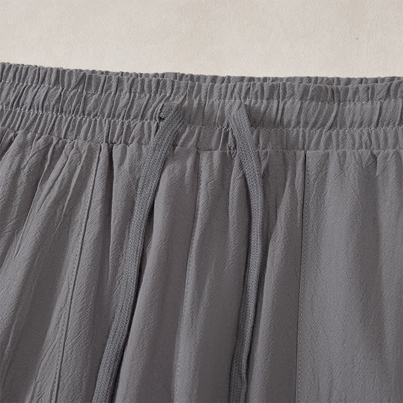 Buddha Stones Pantaloni lunghi da uomo classici, minimalisti, con coulisse, tinta unita, a gamba dritta e tasche, per primavera/estate. - image 20