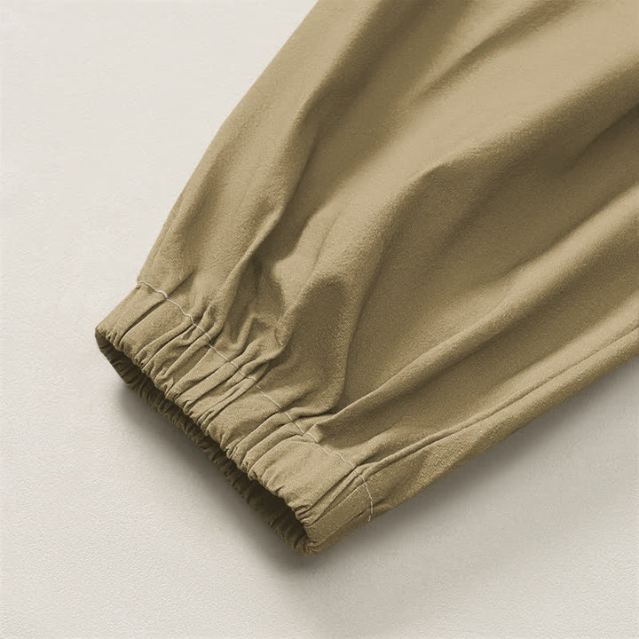 Buddha Stones Pantaloni harem da uomo in puro cotone con coulisse e tasche, con stampa di rane giocose. - image 10