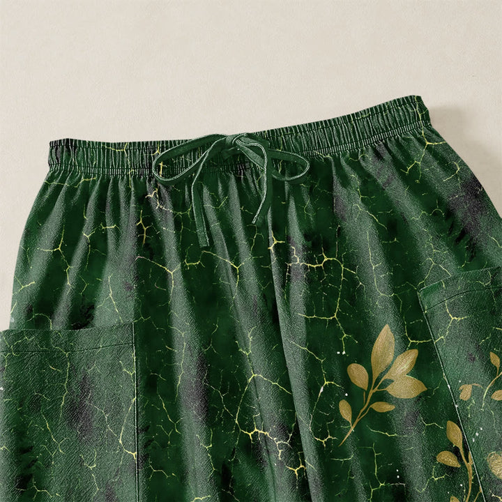 Buddha Stones Pantaloni harem da donna in cotone con elastico in vita e motivo a farfalle botaniche, con tasche laterali. - image 5