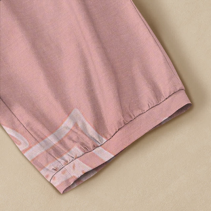 Buddha Stones Pantaloni harem da donna in cotone stile bohémien, bianchi, con stampa floreale mandala, pieghe e vita elasticizzata, con tasche. - image 5