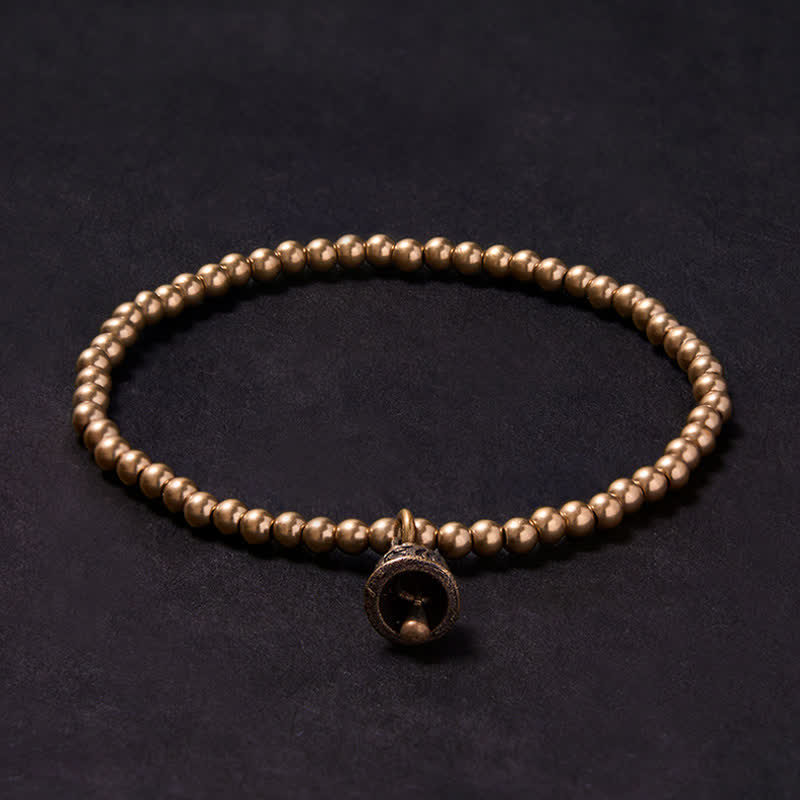 Buddha Stones Bracciale con ciondolo a campana e perline di rame - image 2