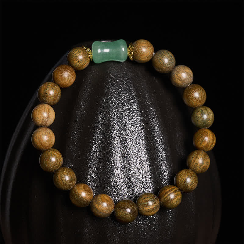 Buddha Stones Bracciale unisex in legno di ebano, sandalo verde con venature naturali. - image 12