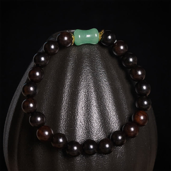 Buddha Stones Bracciale unisex in legno di ebano, sandalo verde con venature naturali. - image 3