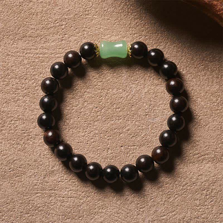 Buddha Stones Bracciale unisex in legno di ebano, sandalo verde con venature naturali. - image 2