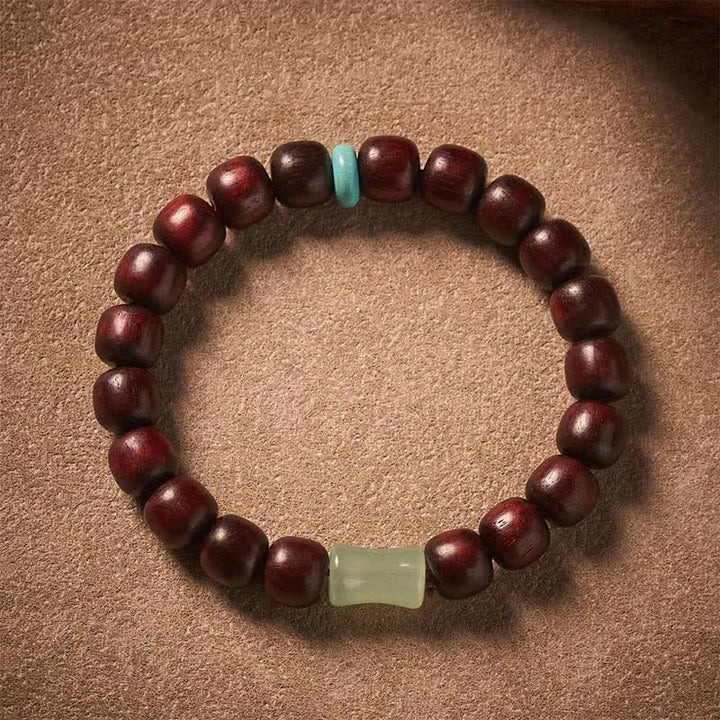 Buddha Stones Bracciale protettivo vintage in legno di sandalo rosso, ebano e bambù - image 1