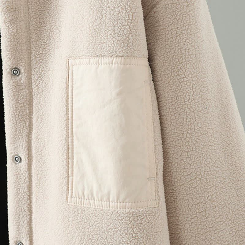 Buddha Stones Giacca invernale casual da donna con colletto alla coreana e tasche, stile Tang, tinta unita. - image 14