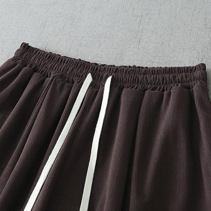 Buddha Stones Pantaloni capri da donna a gamba larga, comodi, con coulisse, tinta unita, per primavera/estate. Pantaloni casual estivi con tasca. - image 5